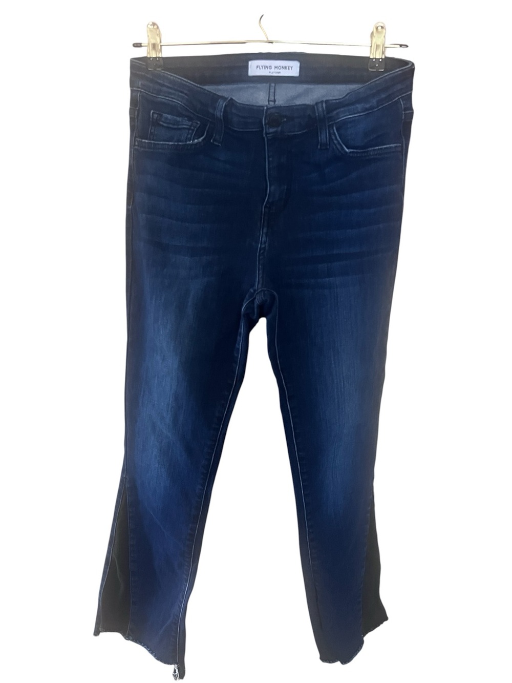 Flying Monkey Dark Indigo Straight Leg Jeans with Side Panels